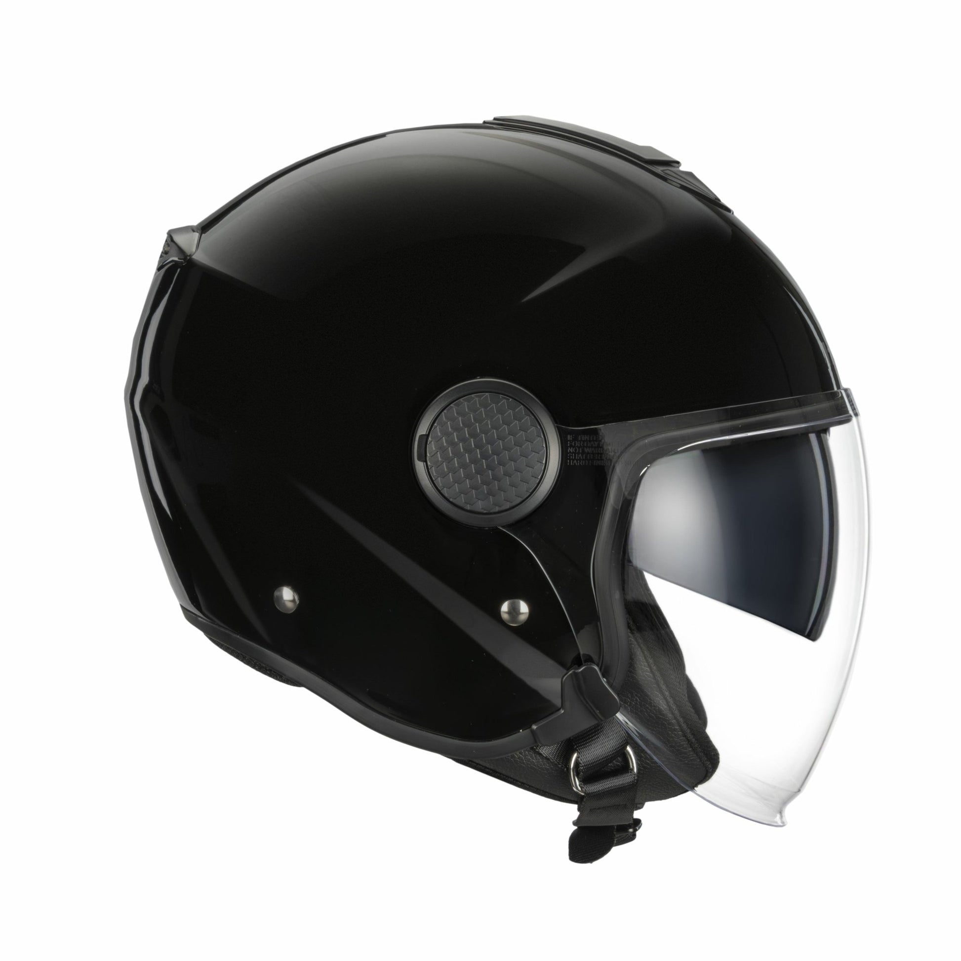 Casco Demi Jet Ctr Negro Brillo - Hebo
