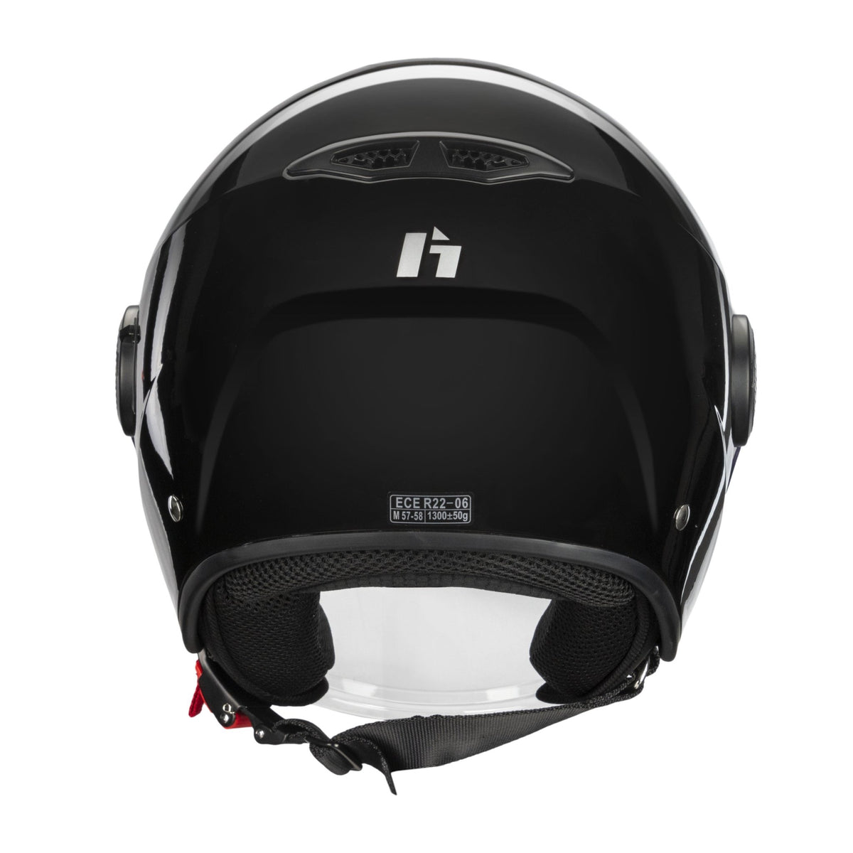 Casco Demi Jet Ctr Negro Brillo - Hebo