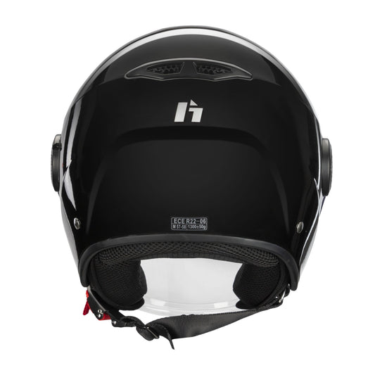 Casco Demi Jet Ctr Negro Brillo - Hebo