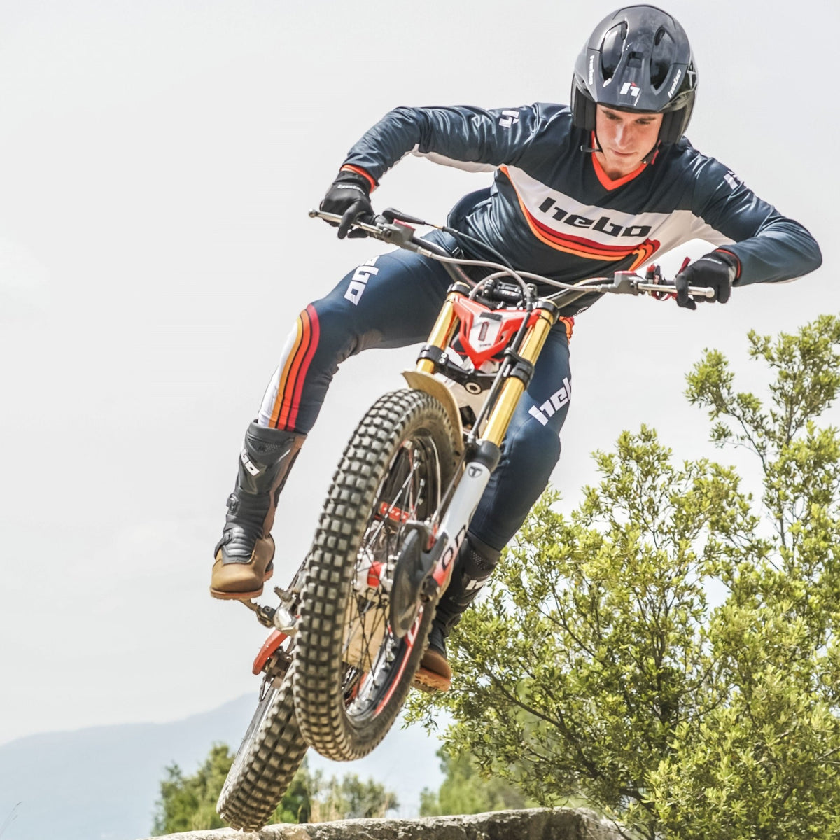 Pantalon Pro Trial Retro Rojo - Hebo