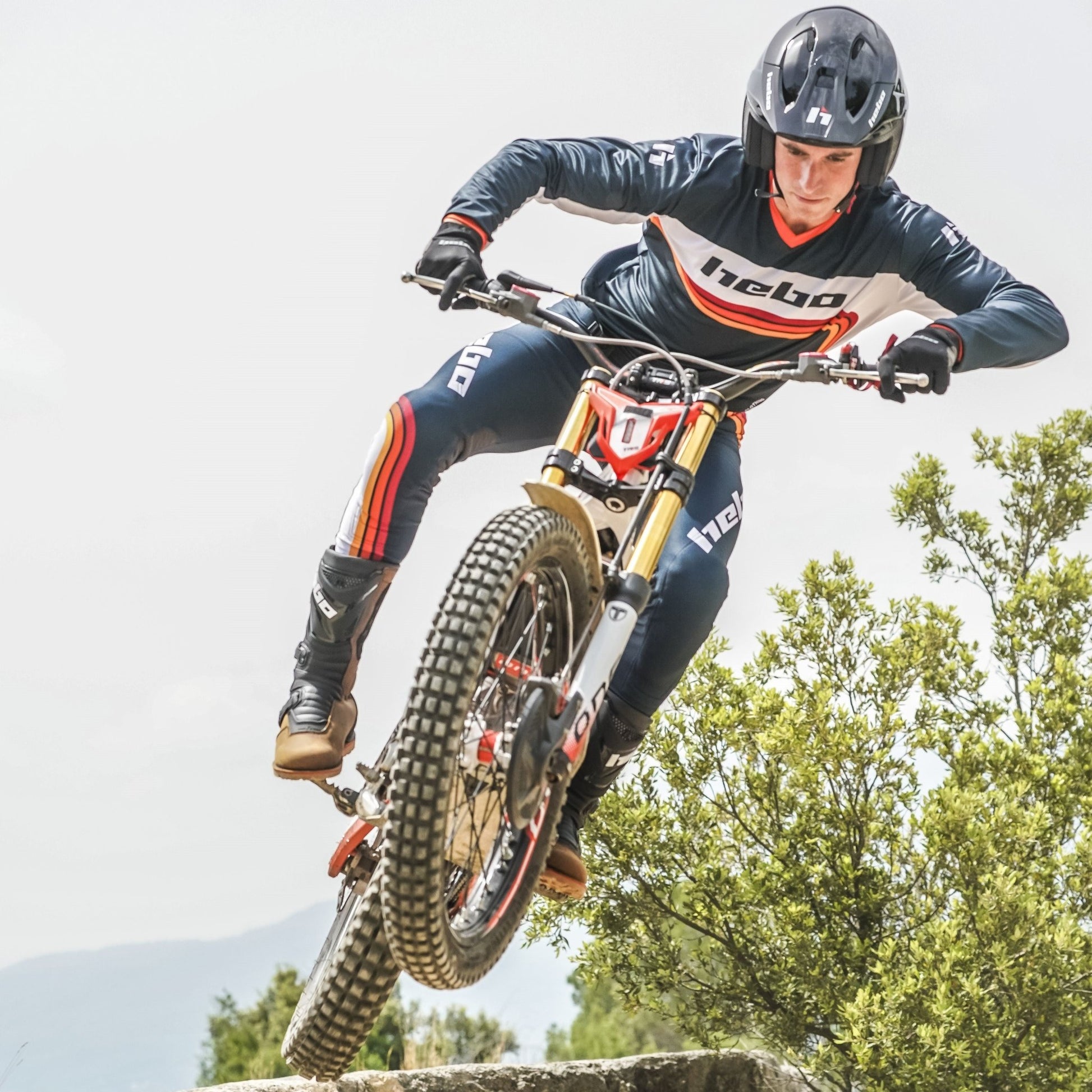 Pantalon Pro Trial Retro Rojo - Hebo